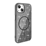 Apple iPhone 11 Kılıf M-safe Şarj Özellikli Parlayan Simli Zore Okso Kapak