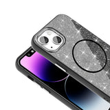 Apple iPhone 11 Kılıf M-safe Şarj Özellikli Parlayan Simli Zore Okso Kapak