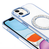 Apple iPhone 11 Kılıf Pırlanta Taş Tasarımlı M-safe Şarj Özellikli Zore Karetta Silikon Kapak