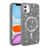 Apple iPhone 11 Kılıf Pırlanta Tasarımlı M-safe Şarj Özellikli Zore Mozaik Silikon Kapak