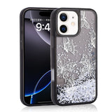 Apple iPhone 11 Kılıf Sıvılı Simli Kelebek Baskılı Şeffaf Arka Yüzey Zore Glis Silikon Kapak