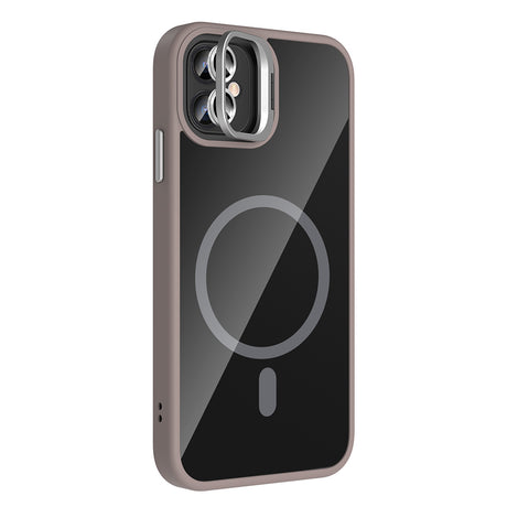 Apple iPhone 11 Kılıf Standlı ve Kamera Lens Hediyeli M-Safe Şarj Özellikli Zore Etro Kapak