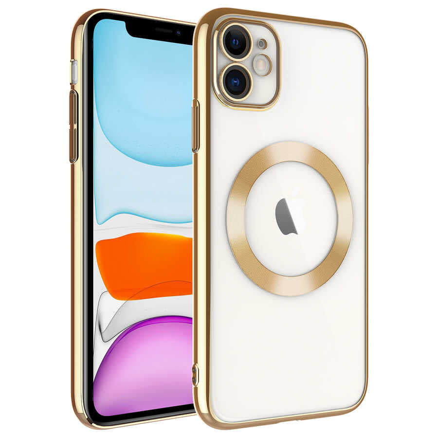 Apple iPhone 11 Kılıf Wireless Şarj Özellikli Sert PC Zore Riksos M-safe Kapak