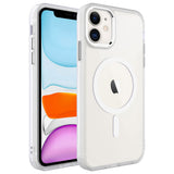 Apple iPhone 11 Kılıf Wireless Şarj Özellikli Zore Krom M-safe Silikon Kapak