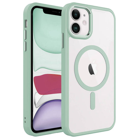 Apple iPhone 11 Kılıf Wireless Şarj Özellikli Zore Krom M-safe Silikon Kapak