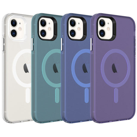 Apple iPhone 11 Kılıf Zore M-safe Şarj Özellikli Buzlu Transparan C-Pro Sert Kapak