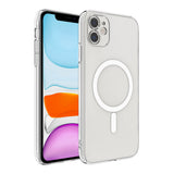 Apple iPhone 12 Kamera Korumalı M-Safe Şarj Özellikli Şeffaf Zore London Sert PC Kapak