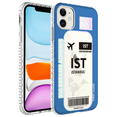 Apple iPhone 12 Kılıf Airbag Kenarlı Renkli Desenli Silikon Zore Elegans Kapak