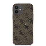 Apple iPhone 12 Kılıf Guess Orjinal Lisanslı M-safe Şarj Özellikli 4G Desen Yazı Logolu Kapak