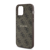 Apple iPhone 12 Kılıf Guess Orjinal Lisanslı M-safe Şarj Özellikli 4G Desen Yazı Logolu Kapak