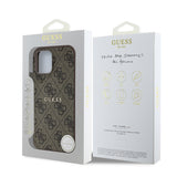Apple iPhone 12 Kılıf Guess Orjinal Lisanslı M-safe Şarj Özellikli 4G Desen Yazı Logolu Kapak