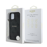 Apple iPhone 12 Kılıf Guess Orjinal Lisanslı M-safe Şarj Özellikli 4G Desen Yazı Logolu Kapak
