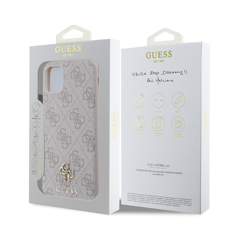 Apple iPhone 12 Kılıf Guess Orjinal Lisanslı M-safe Şarj Özellikli Small 4G Classic Kapak