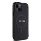 Apple iPhone 12 Kılıf Guess Orjinal Lisanslı M-safe Şarj Özellikli Yazı Logolu Saffiano Classic Kapak