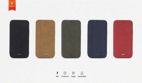 Apple iPhone 12 Kılıf Kajsa Dale Serisi Parallel PU Folio Kapaklı Kılıf