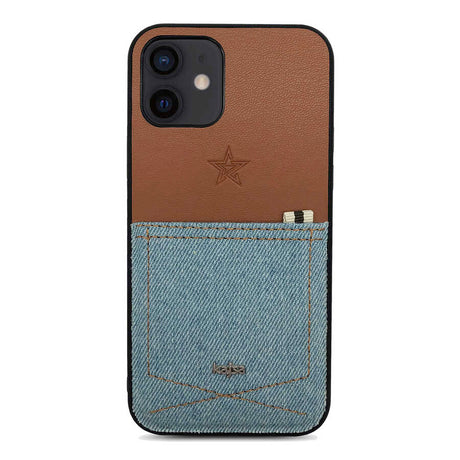 Apple iPhone 12 Kılıf Kajsa Denim Kapak