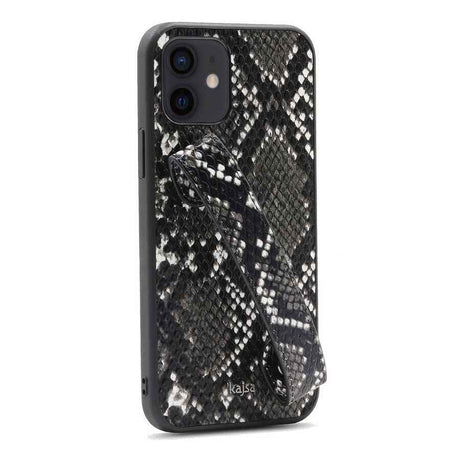 Apple iPhone 12 Kılıf Kajsa Glamorous Serisi Snake Handstrap Kapak