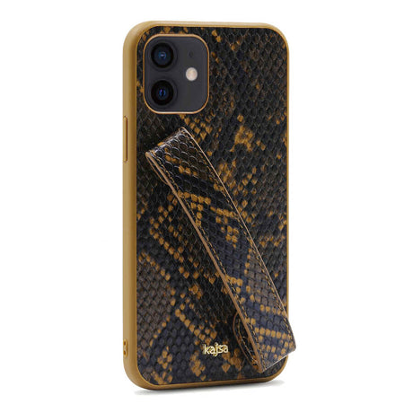 Apple iPhone 12 Kılıf Kajsa Glamorous Serisi Snake Handstrap Kapak