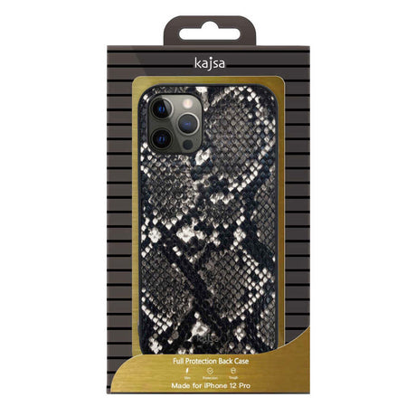 Apple iPhone 12 Kılıf Kajsa Glamorous Serisi Snake Pattern Kapak
