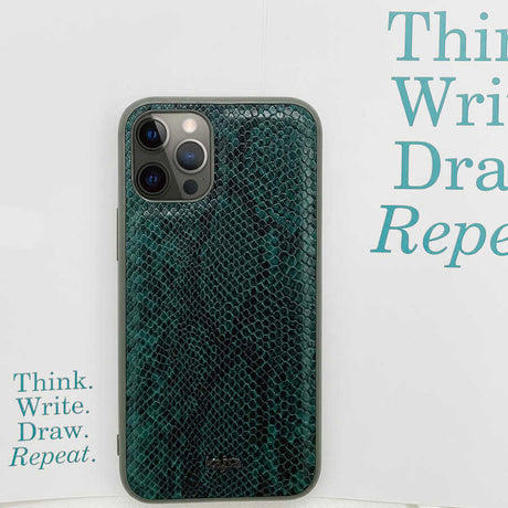 Apple iPhone 12 Kılıf Kajsa Glamorous Serisi Snake Pattern Kapak