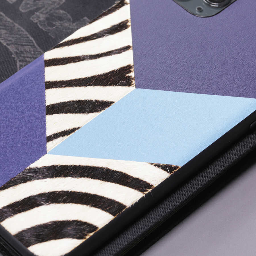 Apple iPhone 12 Kılıf Kajsa Glamorous Serisi Zebra Combo Kapak