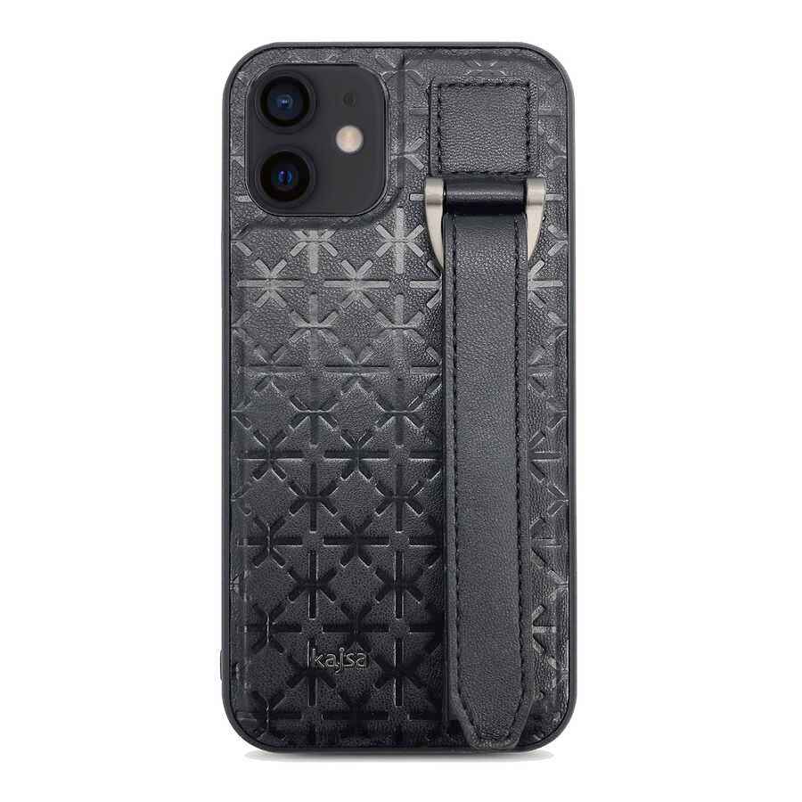 Apple iPhone 12 Kılıf Kajsa Neo Clasic Serisi Mono K Strap Kapak