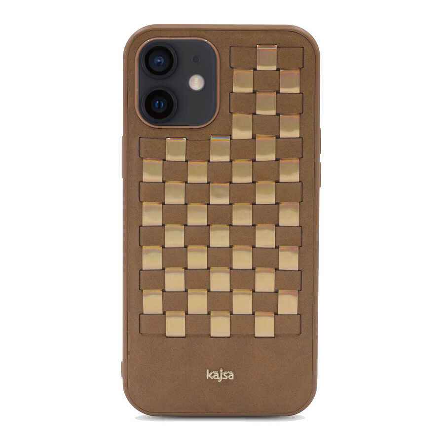 Apple iPhone 12 Kılıf Kajsa Preppie Serisi Spotlight Woven Kapak