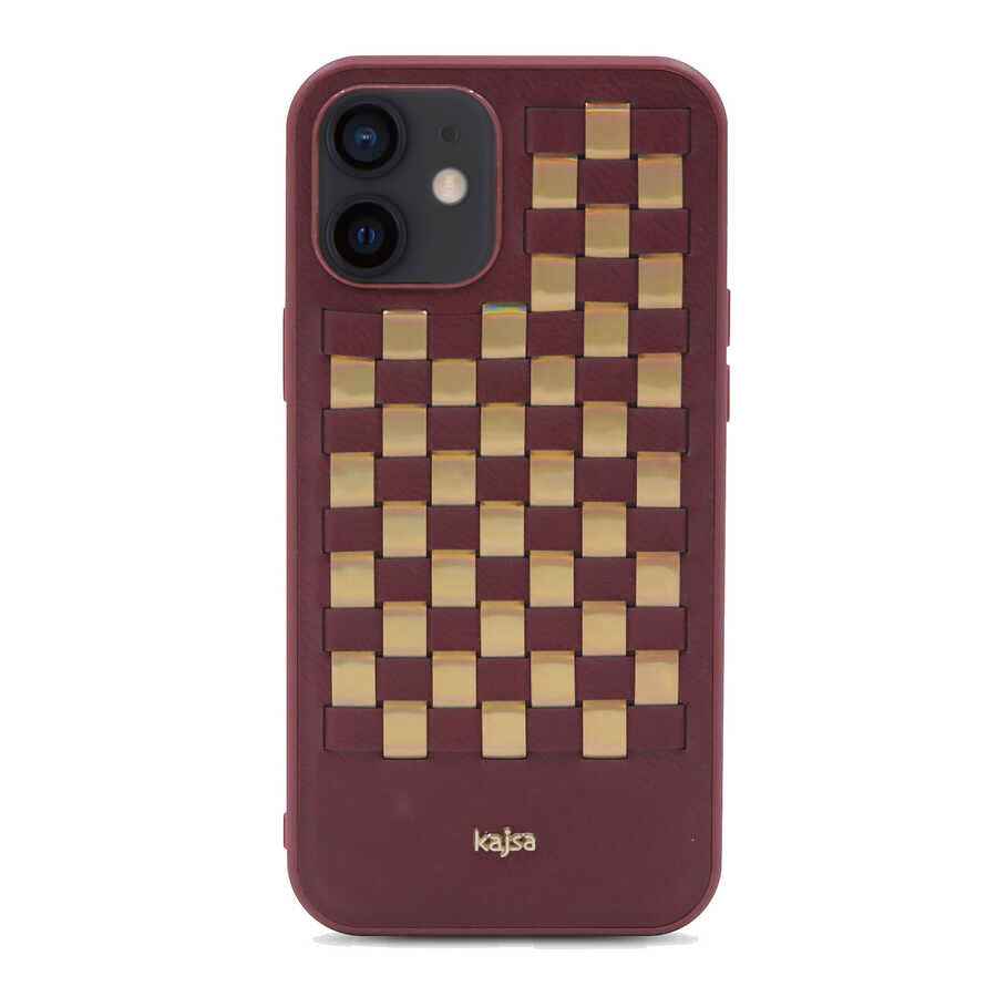 Apple iPhone 12 Kılıf Kajsa Preppie Serisi Spotlight Woven Kapak