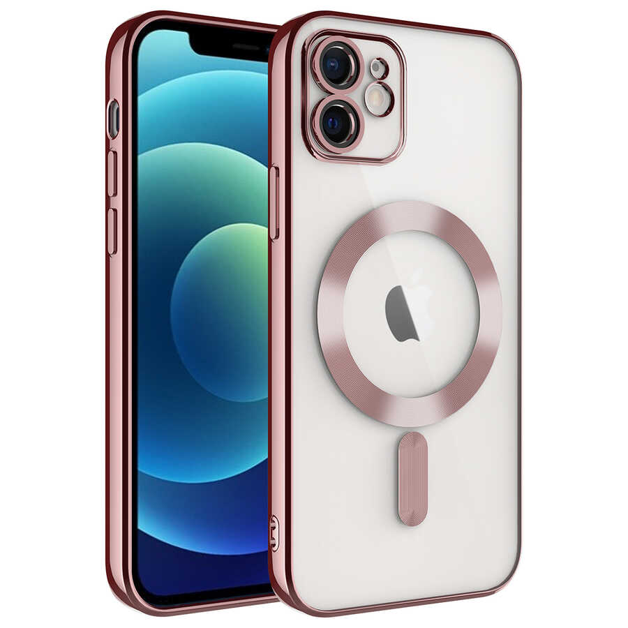 Apple iPhone 12 Kılıf Kamera Korumalı M-safe Wireless Şarj Özellikli Zore Demre Kapak