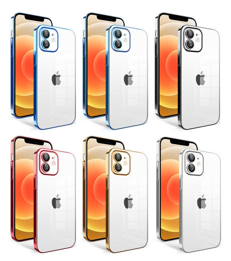 Apple iPhone 12 Kılıf Kamera Korumalı Renkli Çerçeveli Zore Garaj Kapak