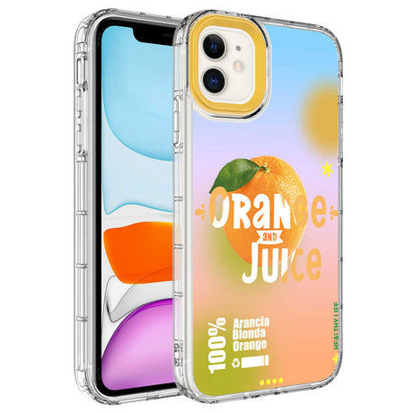 Apple iPhone 12 Kılıf Kamera Korumalı Renkli Desenli Sert Silikon Zore Korn Kapak