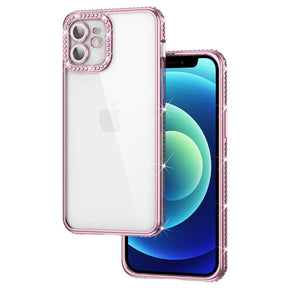 Apple iPhone 12 Kılıf Kamera Korumalı Taşlı Zore Mina Kapak