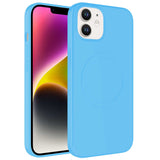 Apple iPhone 12 Kılıf M-safe Wireless Şarj Özellikli Pastel Renk Silikon Zore Plas Kapak