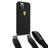 Apple iPhone 12 Pro Kılıf Ferrari Orjinal Lisanslı Askılı Metal Logolu Kapak