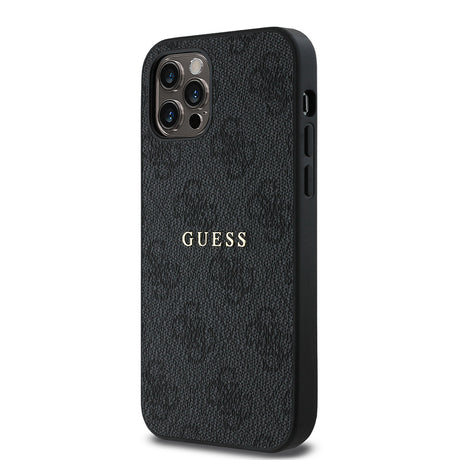 Apple iPhone 12 Pro Kılıf Guess Orjinal Lisanslı M-safe Şarj Özellikli 4G Desen Yazı Logolu Kapak