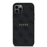 Apple iPhone 12 Pro Kılıf Guess Orjinal Lisanslı M-safe Şarj Özellikli 4G Desen Yazı Logolu Kapak