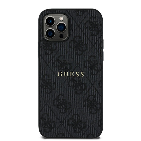 Apple iPhone 12 Pro Kılıf Guess Orjinal Lisanslı M-safe Şarj Özellikli 4G Desen Yazı Logolu Kapak