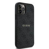 Apple iPhone 12 Pro Kılıf Guess Orjinal Lisanslı M-safe Şarj Özellikli 4G Desen Yazı Logolu Kapak