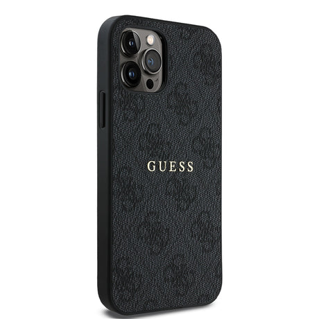 Apple iPhone 12 Pro Kılıf Guess Orjinal Lisanslı M-safe Şarj Özellikli 4G Desen Yazı Logolu Kapak