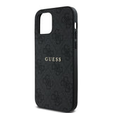 Apple iPhone 12 Pro Kılıf Guess Orjinal Lisanslı M-safe Şarj Özellikli 4G Desen Yazı Logolu Kapak