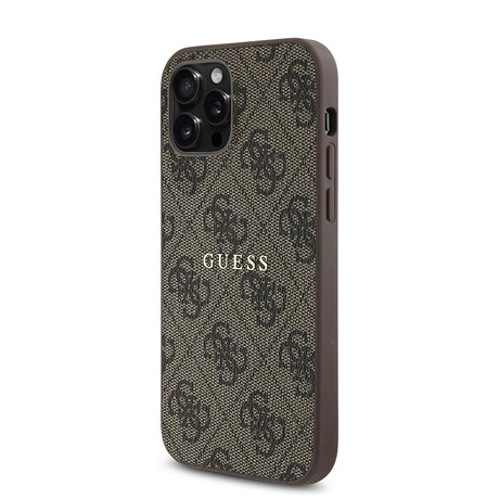 Apple iPhone 12 Pro Kılıf Guess Orjinal Lisanslı M-safe Şarj Özellikli 4G Desen Yazı Logolu Kapak