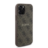 Apple iPhone 12 Pro Kılıf Guess Orjinal Lisanslı M-safe Şarj Özellikli 4G Desen Yazı Logolu Kapak