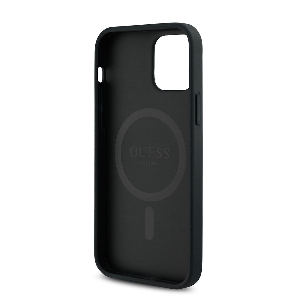 Apple iPhone 12 Pro Kılıf Guess Orjinal Lisanslı M-safe Şarj Özellikli Small 4G Classic Kapak