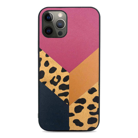 Apple iPhone 12 Pro Kılıf Kajsa Glamorous Serisi Leopard Combo Kapak