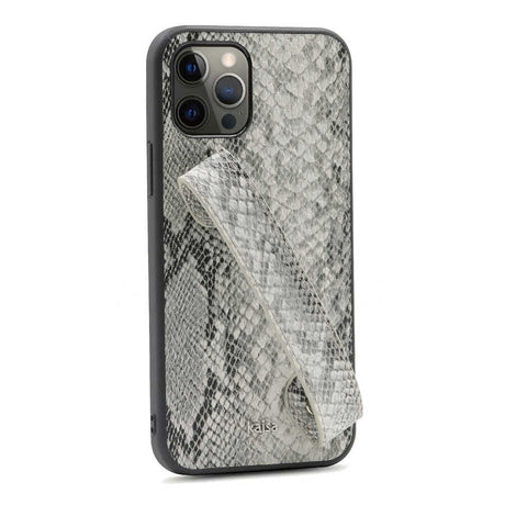 Apple iPhone 12 Pro Kılıf Kajsa Glamorous Serisi Snake Handstrap Kapak