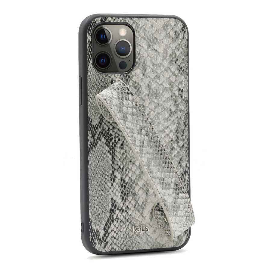 Apple iPhone 12 Pro Kılıf Kajsa Glamorous Serisi Snake Handstrap Kapak