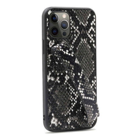 Apple iPhone 12 Pro Kılıf Kajsa Glamorous Serisi Snake Handstrap Kapak