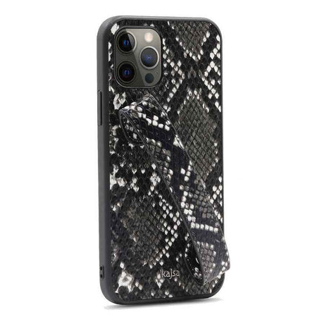 Apple iPhone 12 Pro Kılıf Kajsa Glamorous Serisi Snake Handstrap Kapak