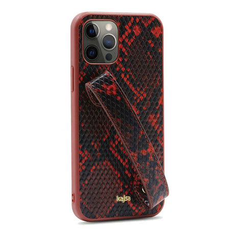 Apple iPhone 12 Pro Kılıf Kajsa Glamorous Serisi Snake Handstrap Kapak