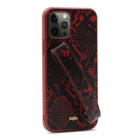 Apple iPhone 12 Pro Kılıf Kajsa Glamorous Serisi Snake Handstrap Kapak